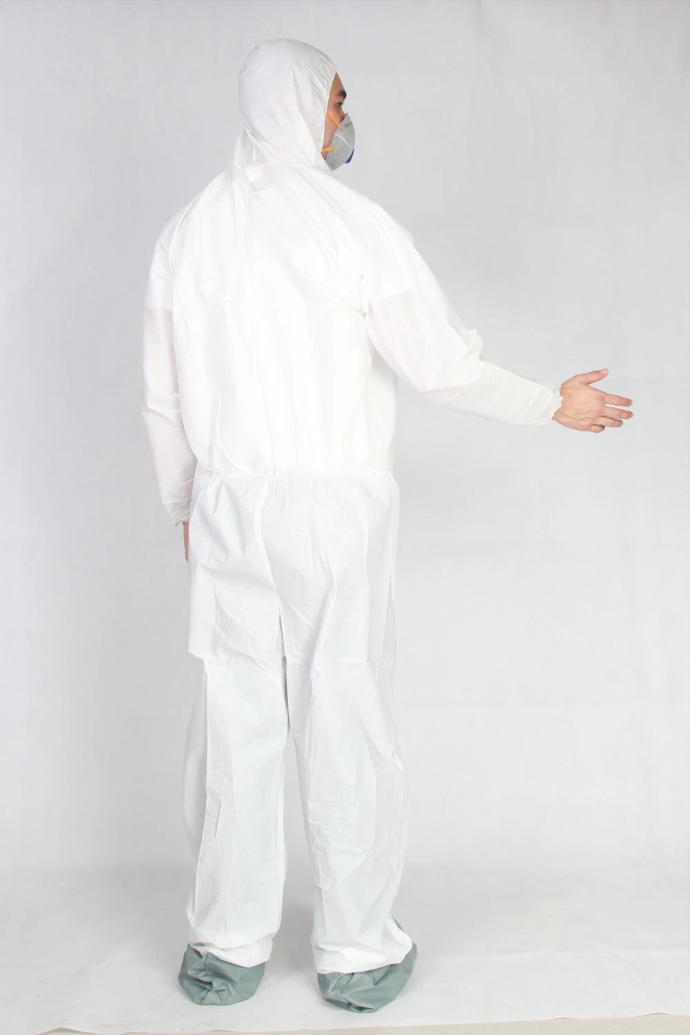 Type 5/6 Microporous Protective Disposable Coveralls Safey En14126 European Standard Coverall Bonded Edge Sewed with PVC Strip