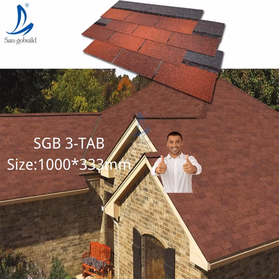 3 Tab Fiberglass Asphalt Shingle for Architecture Roofing Shingles Wholesale Retail Cheap Roofing Materials